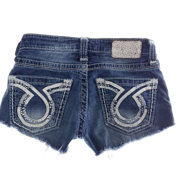Big Star Liv Distressed Raw Hem Denim Shorts - Picture 9 of 11